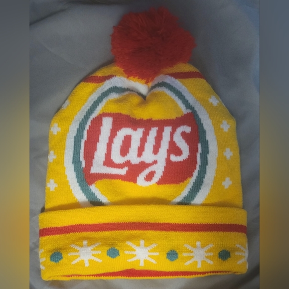Lays Toque Beanie Hat Pompom Vintage Retro Unisex Fun Collectible - Picture 1 of 1